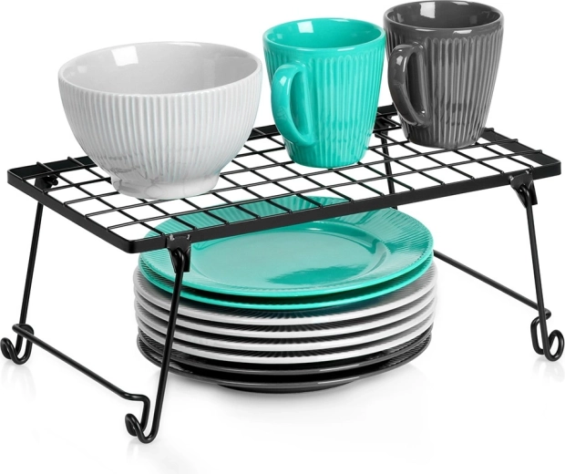 Étagère de cuisine en métal noire 36 × 22 × 15 cm