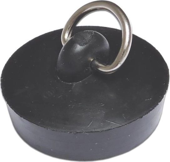 Bouchon en caoutchouc pour évier 43 mm avec œillet métallique, noir