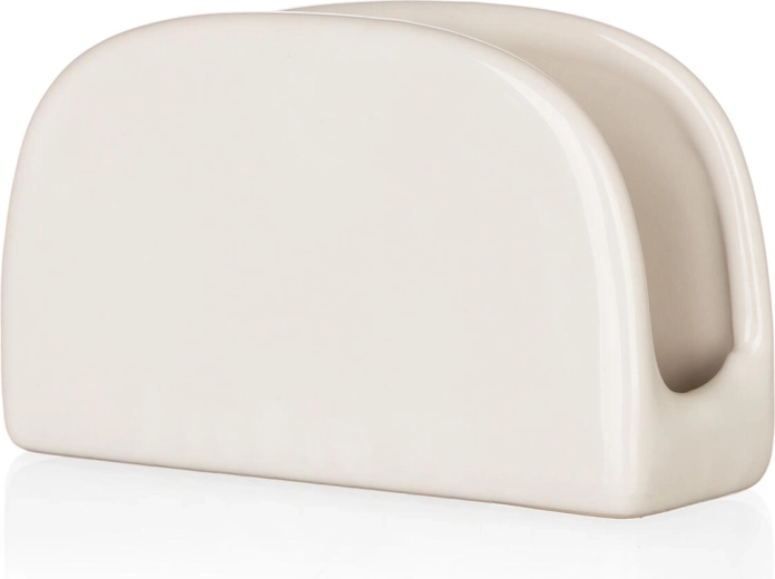 Ceramic Napkin Holder Natural Ivory 11 × 7 cm