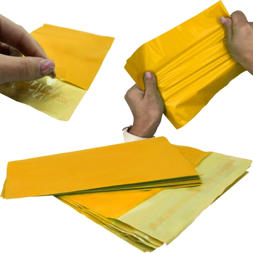 Enveloppes plastiques jaunes pour coursier B4 260 × 350 mm, lot de 50 pièces
