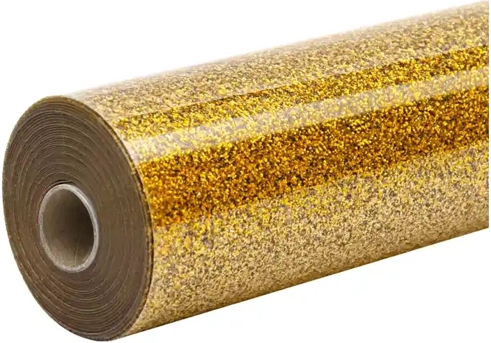 HTVRONT film thermocollant pailleté 30,5 × 90 cm doré