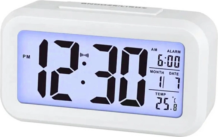 Ak240c digital alarm clock white LED white