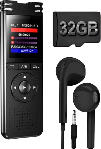 Professionele digitale dictafoon met microSD-kaart van 32 GB