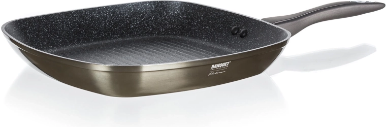 Steak-grillpan 28 × 28 cm METALLIC PLATINUM met antiaanbaklaag