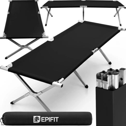 Lit de camp pliant Qanad noir