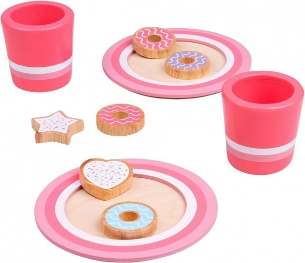 Bigjigs Toys wooden cookie and milk set