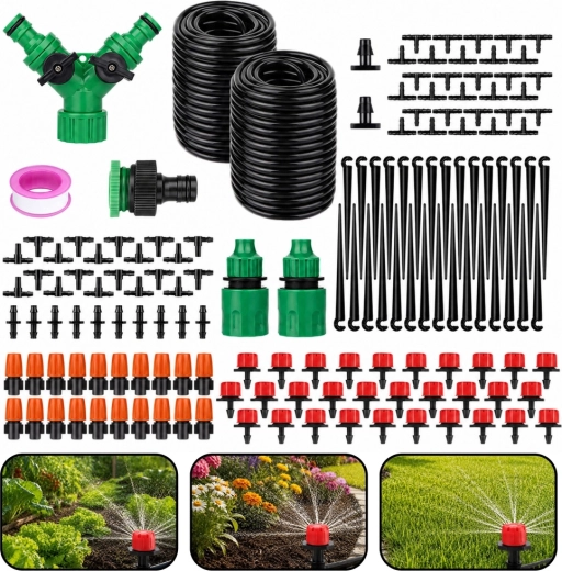 Drip Irrigation Kit for the Garden 55 m + 15 m (386 pieces)