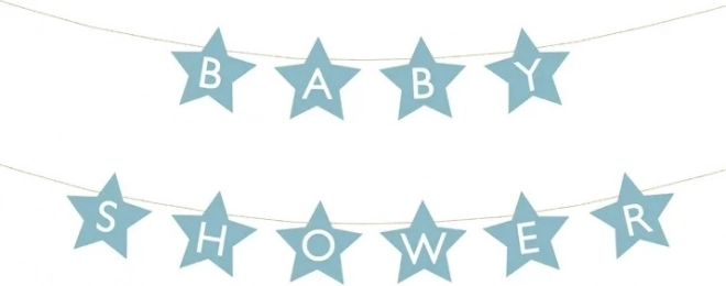 Babyshower-banner met sterretjes – Lichtblauw
