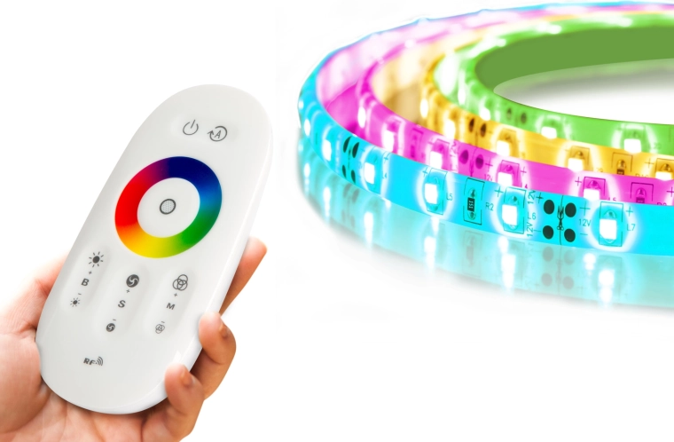 RGB-LED-Streifen MagicControl 5 m mit Touch-Fernbedienung und IP65-Schutz