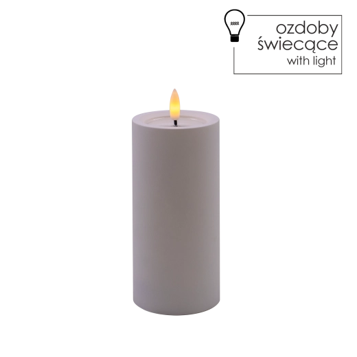 LED-kaars wit 7 × 15 cm met flikkerende vlam