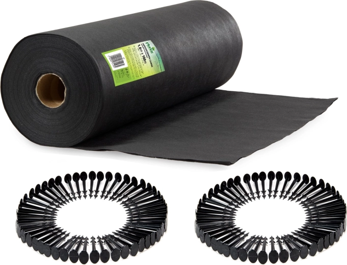 Tuin-agrotextiel 1,6 × 100 m + 100 grondpennen PLONOS