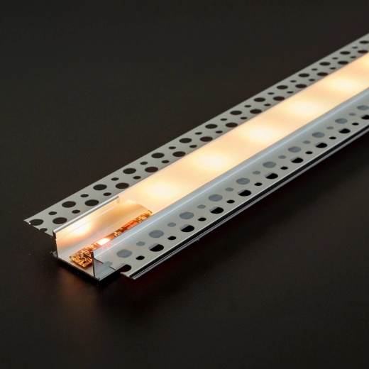 Aluminium-LED-Profil für den flächenbündigen Einbau in Gipskarton 1000 × 61 × 13 mm