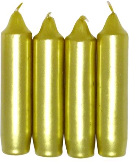 Gouden adventskaarsen ø 2,5 cm – set van 4 stuks