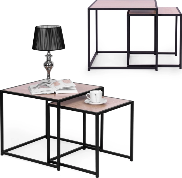 Ensemble de 2 tables basses au design loft