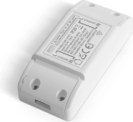 Interrupteur Wi-Fi encastrable intelligent 16 A compatible avec Amazon Alexa et Google Home