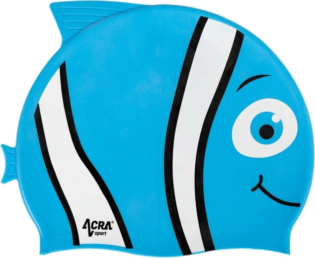 Kinder siliconen zwemcap ACRA Nemo blauw