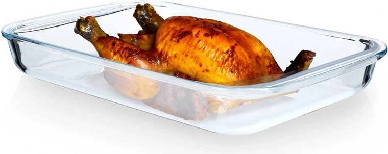 Plat à gratin en verre résistant à la chaleur 39,5 × 24 × 5 cm, 3 l