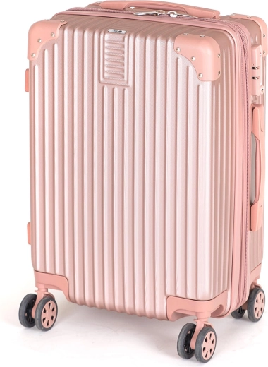 Valise rigide de voyage S 37 l rose avec cadenas TSA