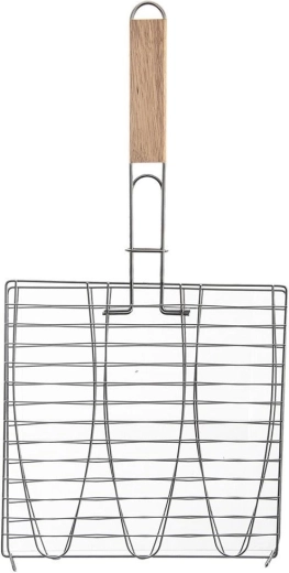 Panier de grillade en métal pour poisson 28 × 55,5 cm