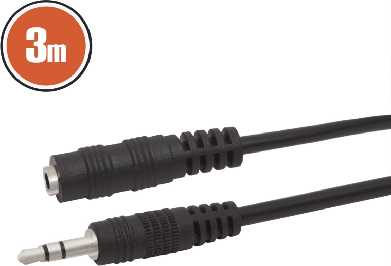 3.5 mm Jack Audio Extension Cable, 3 m, Black