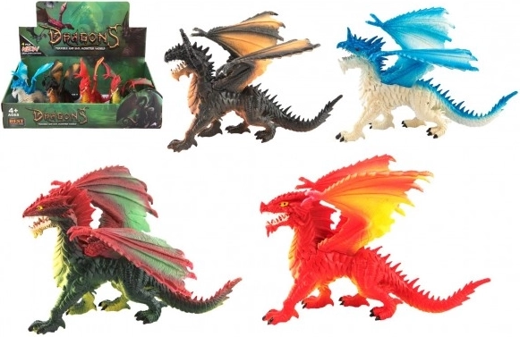 Plastic drakenfiguur 20 cm – 4 soorten in doos