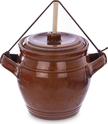 Keramische pot voor het inmaken van groenten met deksel 1,3 l