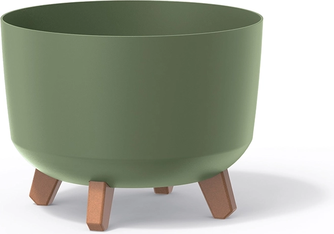 Gracia Standard Planter on Short Legs 28.5 cm – earthy green