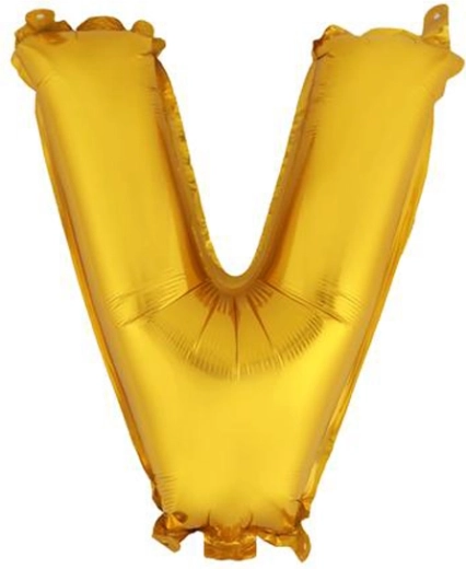 Folienballon TORO Buchstabe V 30 cm gold