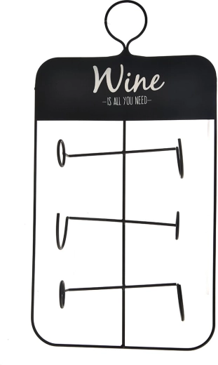 Metall-Weinregal für 3 Flaschen, schwarz