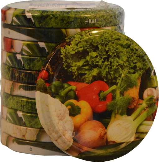 Twist Canning Lids 82 mm, vegetable design, 10 pcs