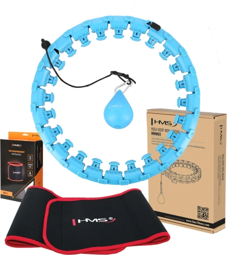 Set de hula hoop de massage avec poids et ceinture amincissante HMS bleu