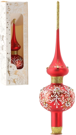 Red Christmas tree topper - 1 piece