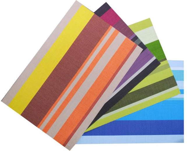 TORO Plastic Placemat 45 × 30 cm with Stripes, Assorted Colors
