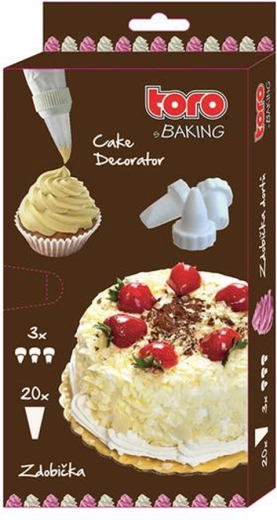Decoratiezak met set spuitmondjes 32 × 17,5 cm, 20 stuks