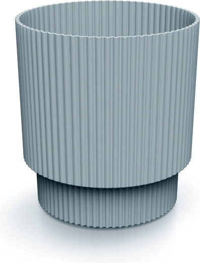 Milly Flower Pot 19.5 cm light gray with ribbed texture