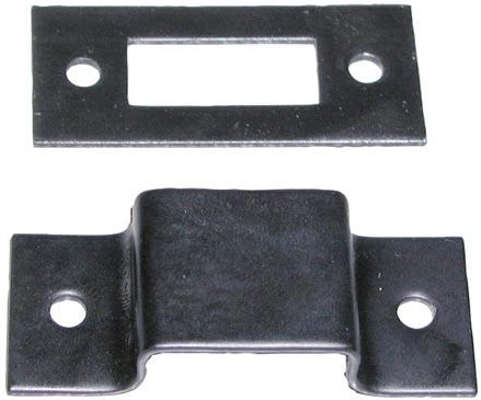 Bent strike plate black lacquered – pack of 20 pcs