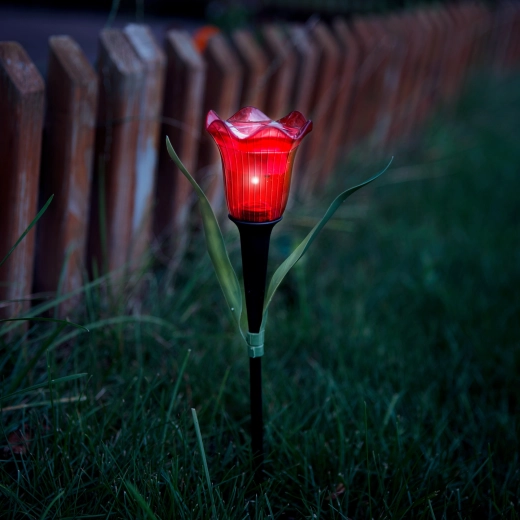 LED-zonnelamp in de vorm van een tulp - 1 stuk