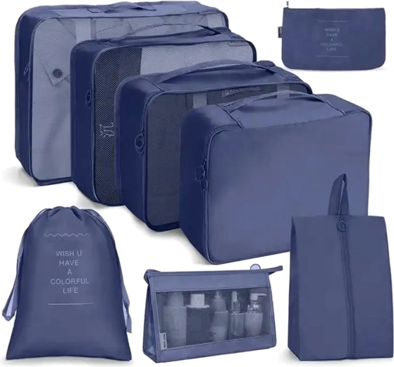 Bq73b travel organizer 8 pcs dark blue