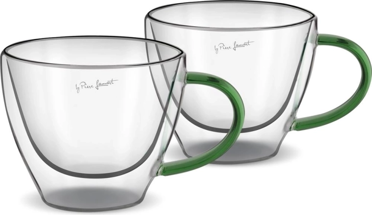 Lamart Vaso cappuccino thermal glass set 190 ml, green, 2 pcs