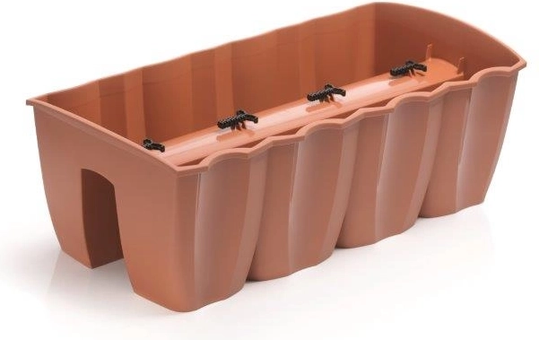 Bac à balconnière Crown 58 cm terracotta