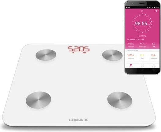 Intelligente Personenwaage UMAX Smart Scale US20M mit Körperanalyse und Bluetooth