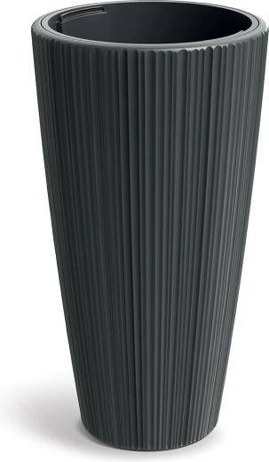 Pot de fleurs Oro 39 cm gris foncé avec insert amovible