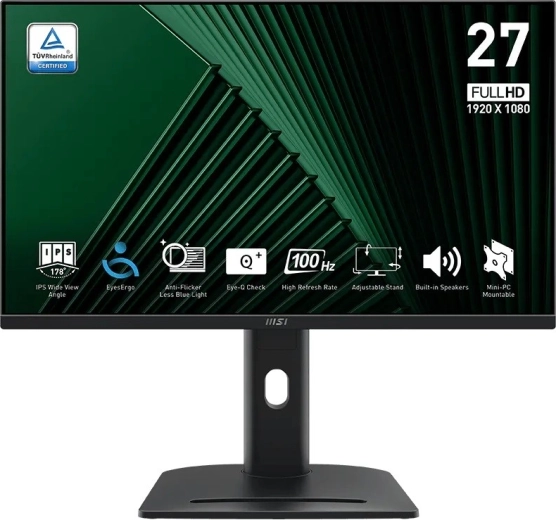 MSI Pro MP275PG Moniteur IPS 27" Full HD 100 Hz avec pied ergonomique