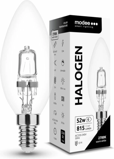 Modee halogeen kaarslamp C35 52 W E14, 815 lm, warm wit