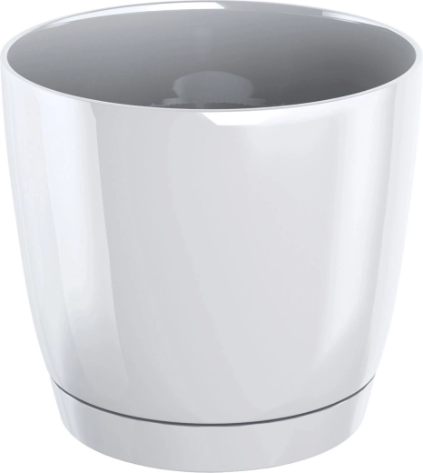 Bloempot Coubi Round P met schotel 12 cm wit