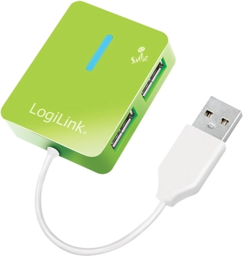 USB Hub 2.0, 4-Port Smile – Green