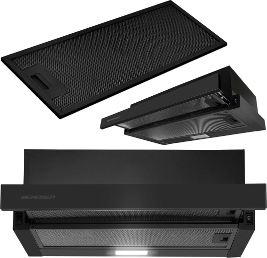 Telescopic range hood 50 cm black BERDSEN