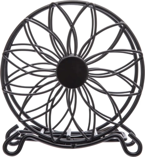 Black metal napkin holder with floral decoration 11 × 11.5 cm