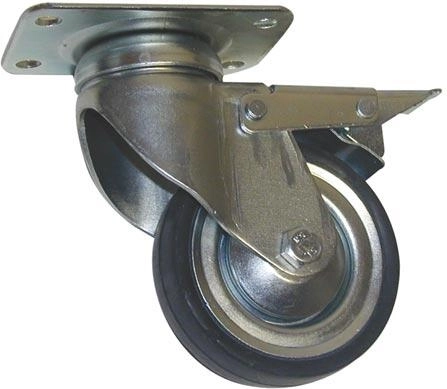 Swivel castor with brake 160 mm, load capacity 100 kg