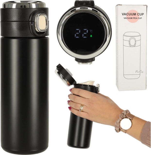 Thermomug avec bec verseur et écran LED 420 ml noir